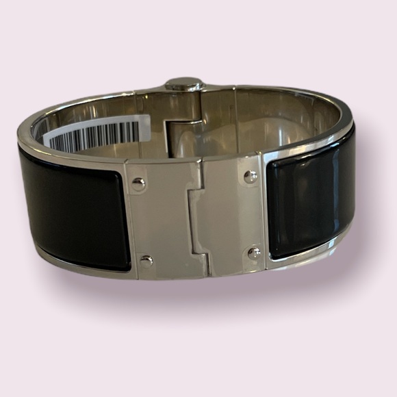 Brand New Hermes Charniere Plain Palladium-Plated Enamel Wide Bracelet, … - Picture 2 of 11